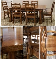 20-Year Old Restored Dining Set in medium brown stain 
