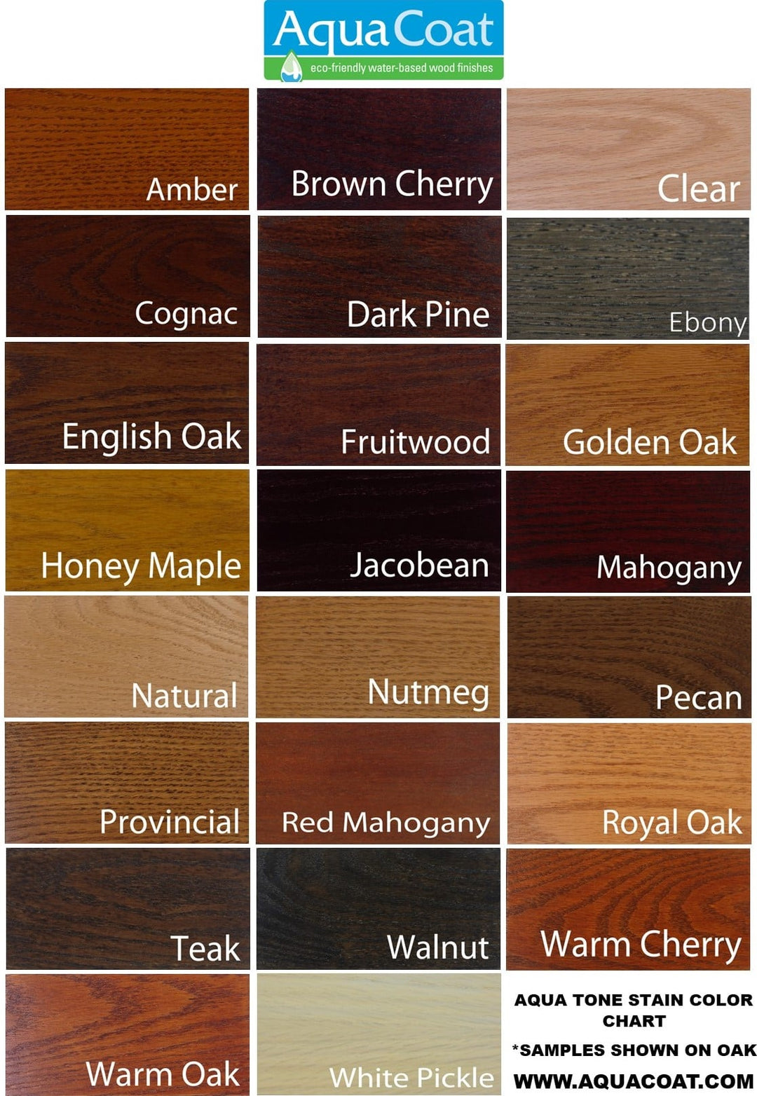 Aqua Coat Stain Color Chart