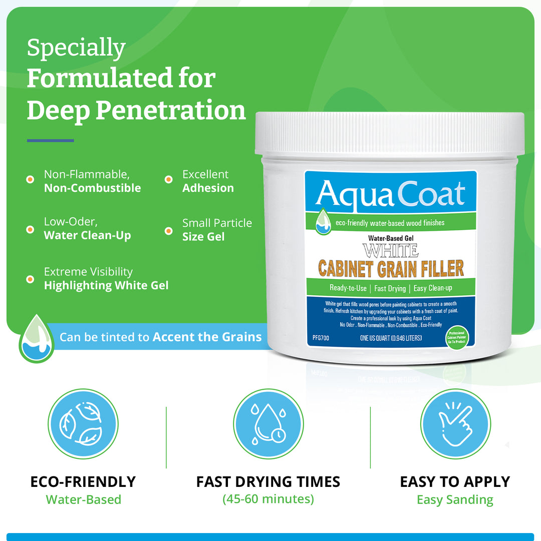 Aqua Coat WHITE Cabinet Grain Filler